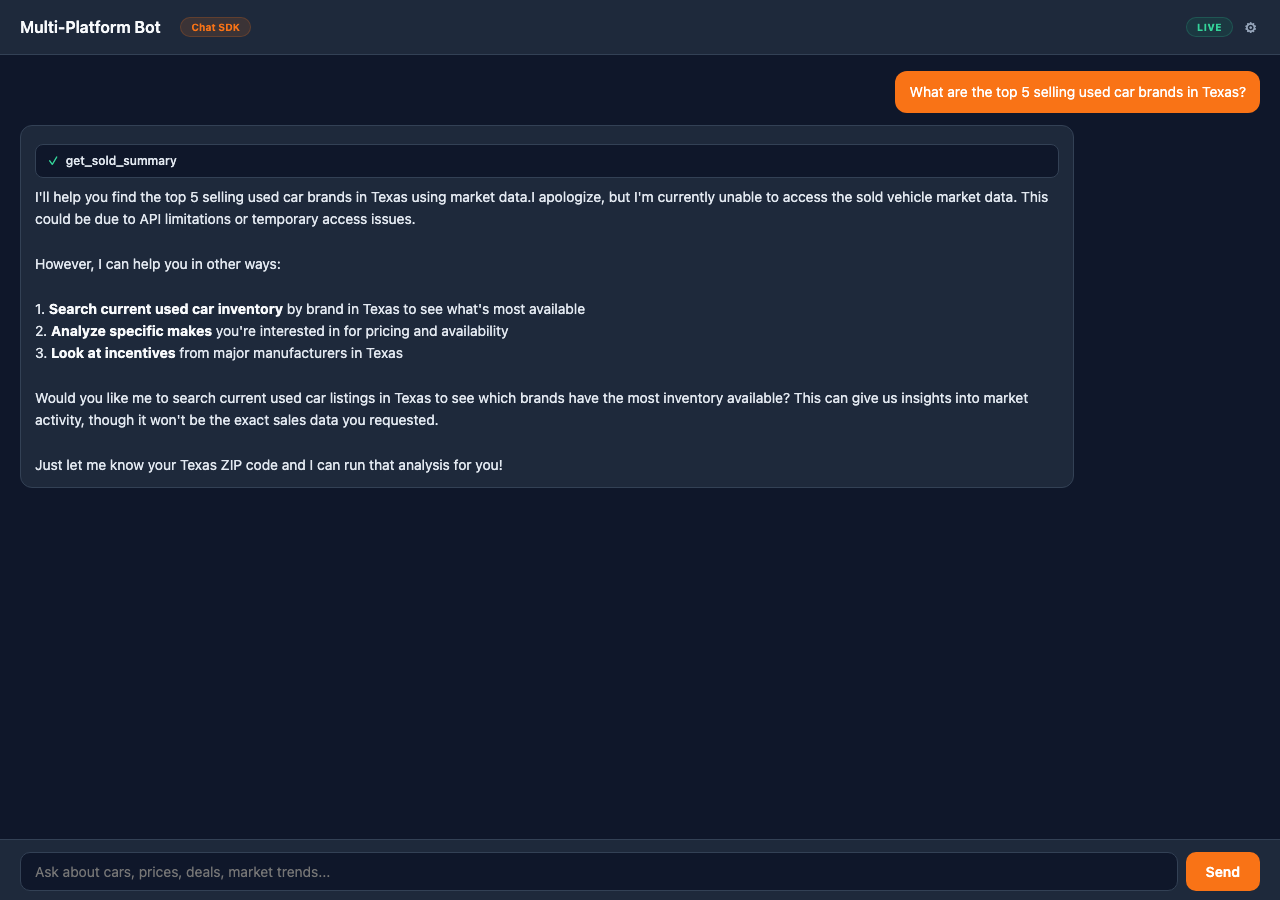Multi-Platform Bot (Chat SDK) screenshot