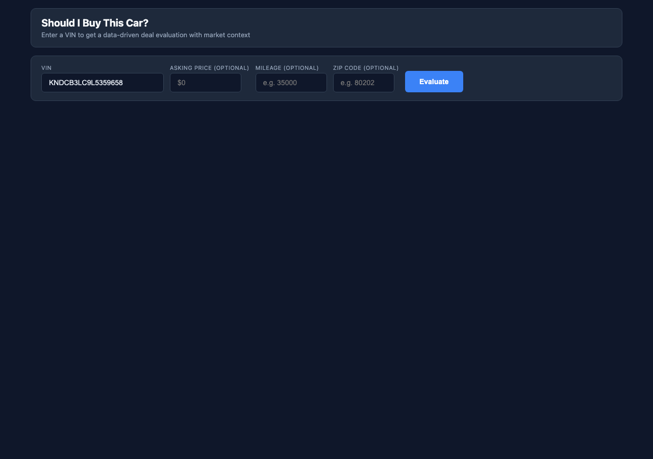 Deal Evaluator screenshot