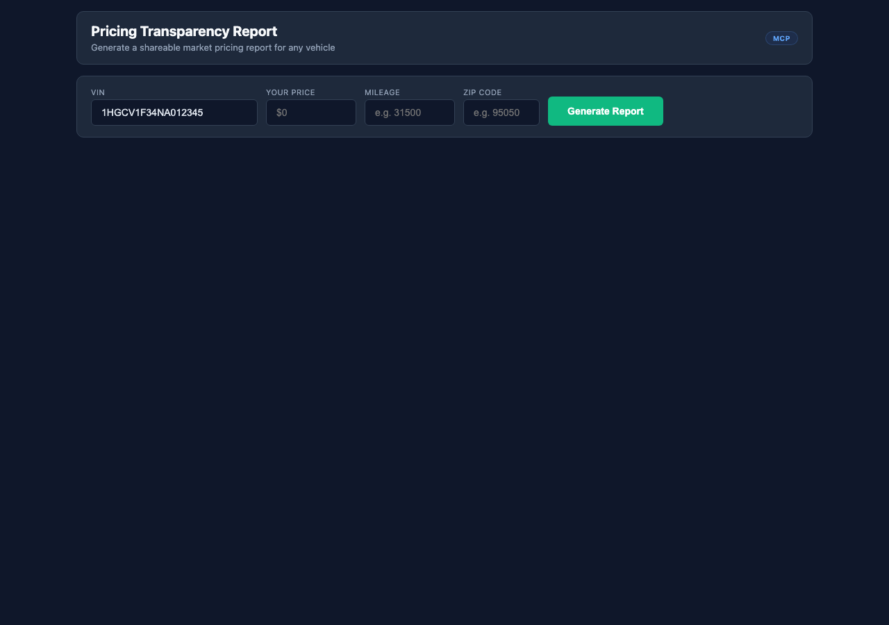 Pricing Transparency Report screenshot