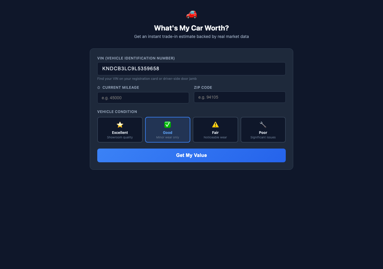 Trade-In Estimator screenshot