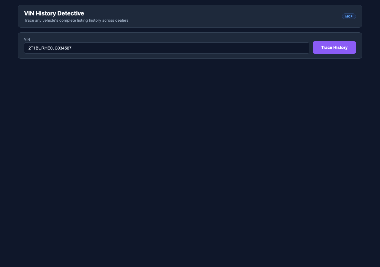 VIN History Detective screenshot
