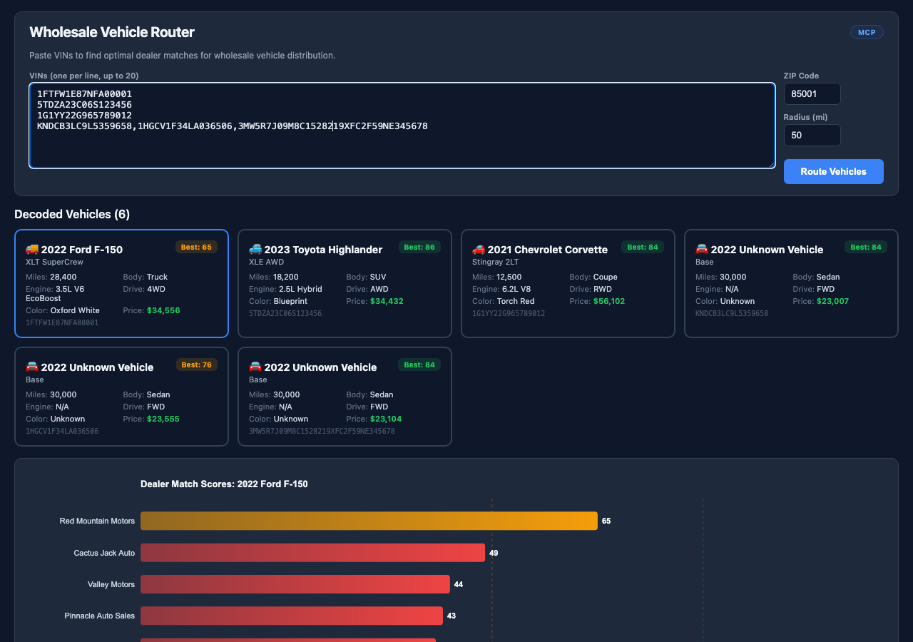 Wholesale Vehicle Router screenshot