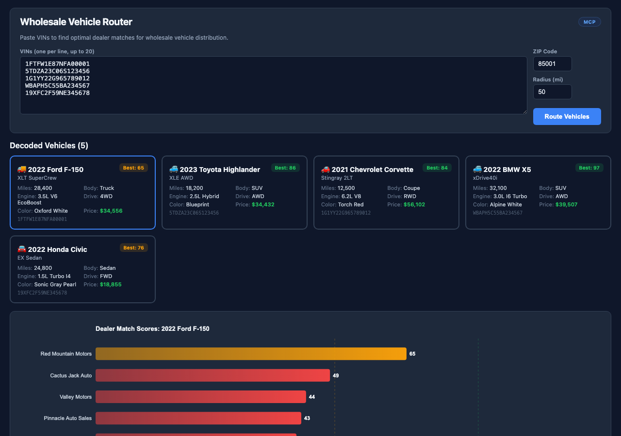 Wholesale Vehicle Router screenshot